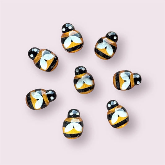 Bee resin cabochons, 13mm warm yellow