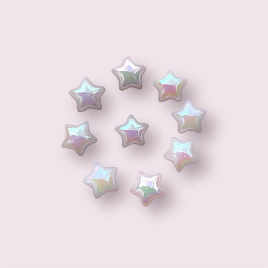 White star cabochons, 12mm