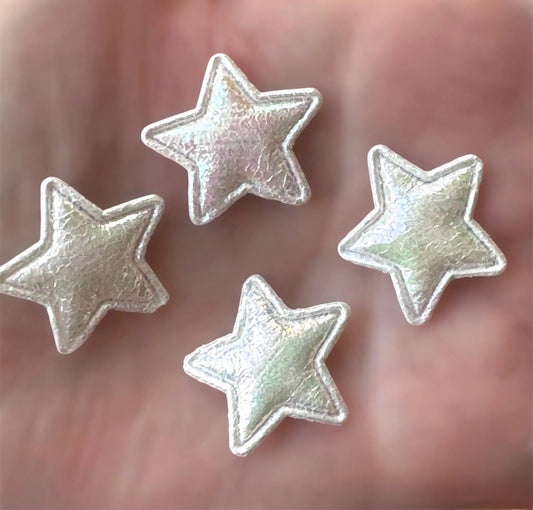 white fabric stars, 25mm