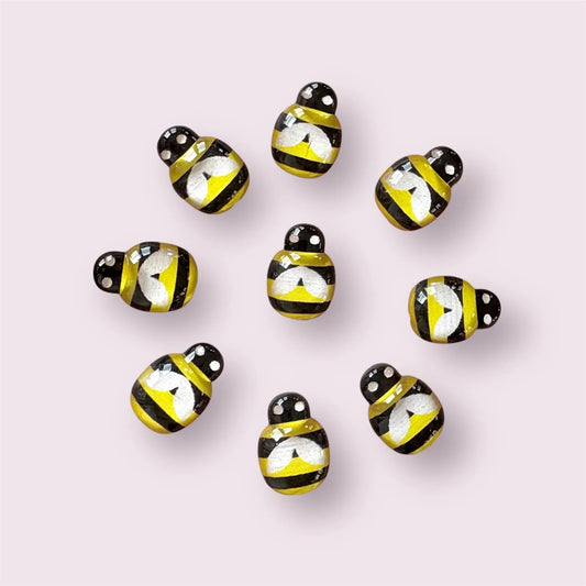 Bee resin cabochons, 13mm yellow