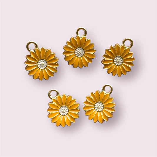 Daisy charms, yellow, 17mm