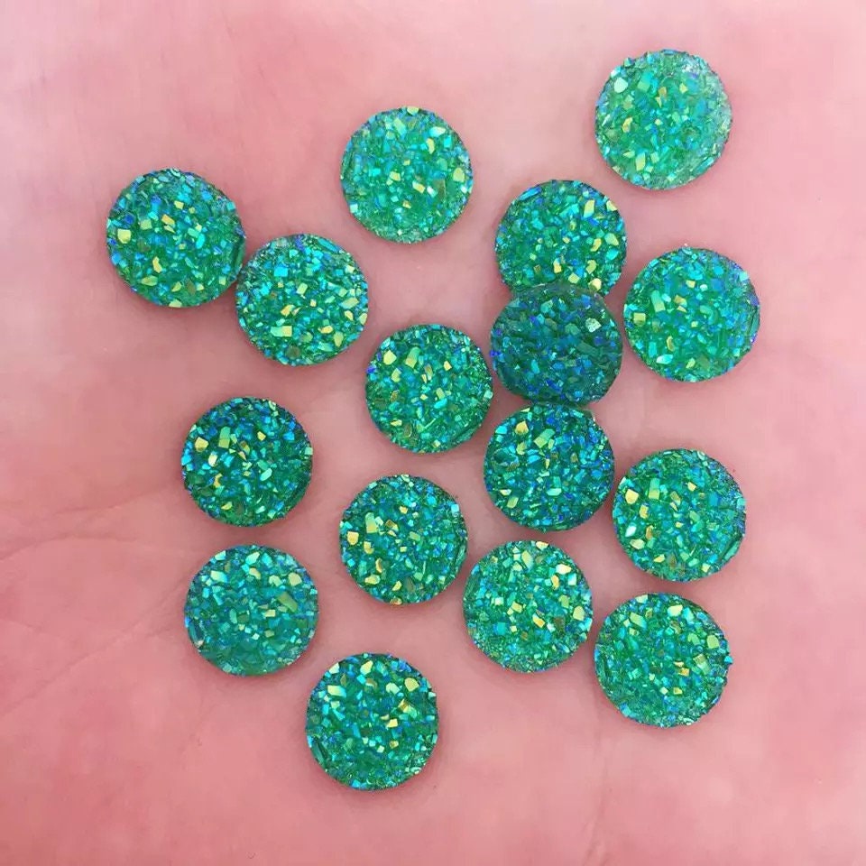 Round rhinestone ore cabochons, 10mm mix