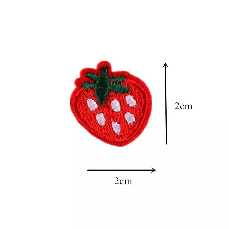Strawberry mini iron on patches 2cm