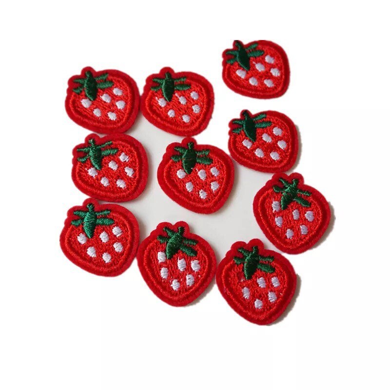 Strawberry mini iron on patches 2cm