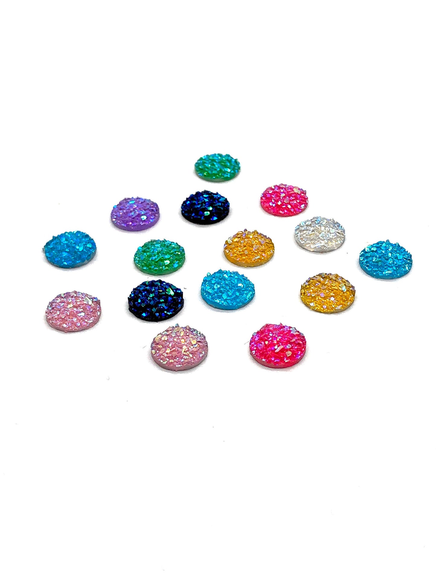 Round rhinestone ore cabochons, 10mm mix