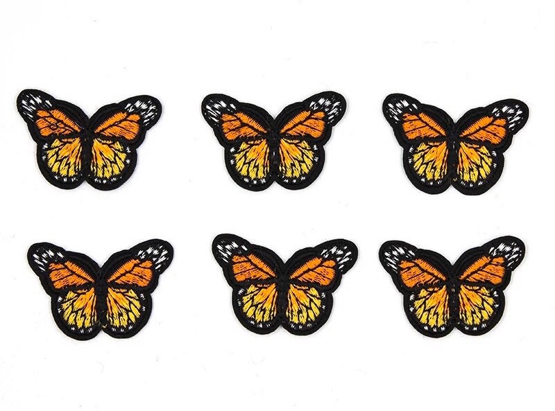 Orange mini butterfly patches, 4.5cm