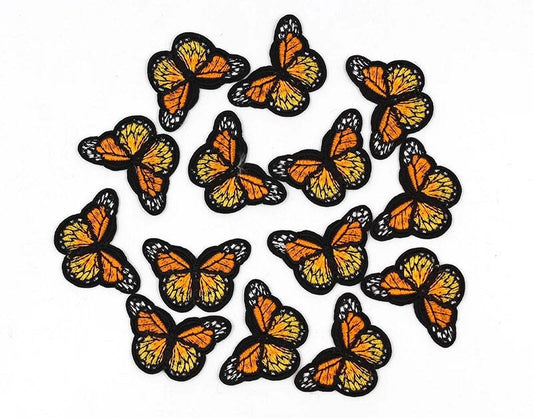 Orange mini butterfly patches, 4.5cm