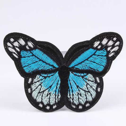 Blue butterfly iron on patch