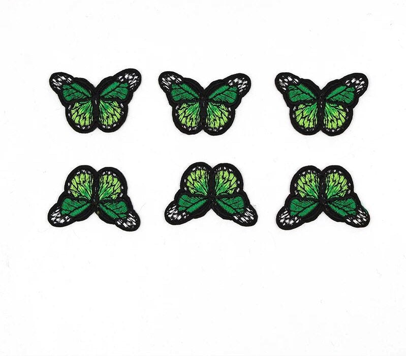 Green mini butterfly patches