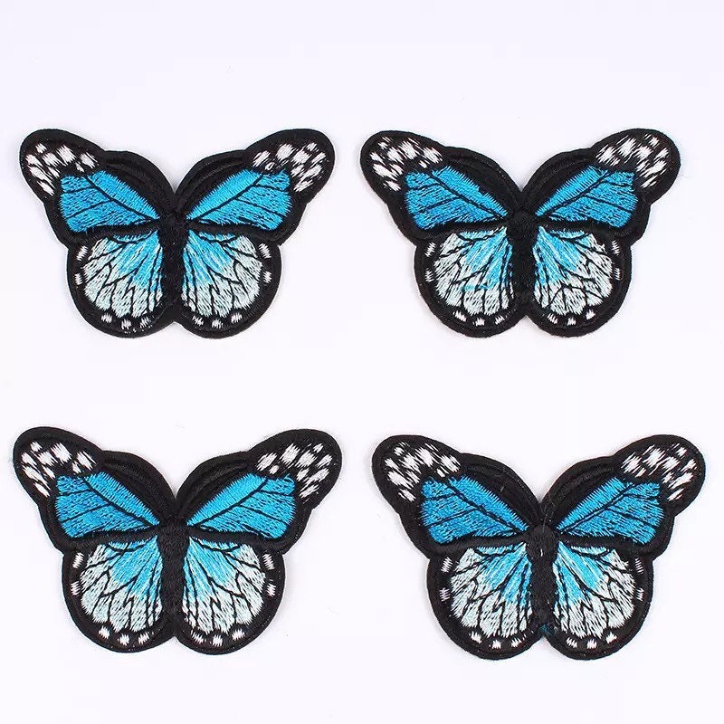 Blue butterfly iron on patch