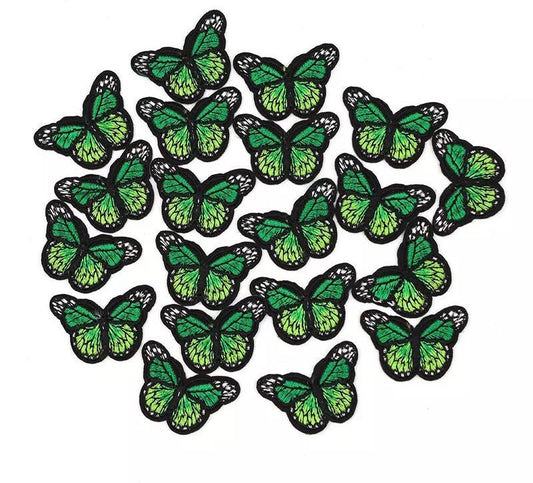 Green mini butterfly patches