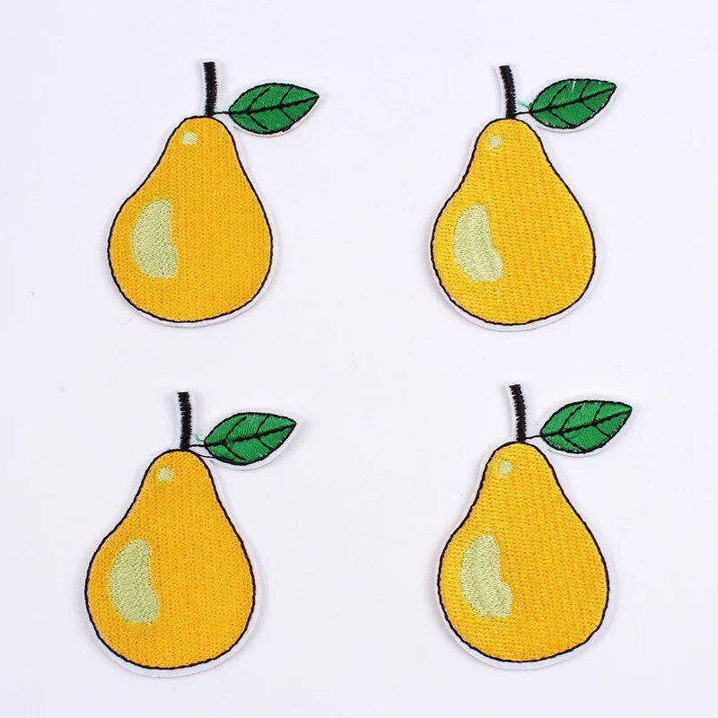 Pear iron on patch, 4cm