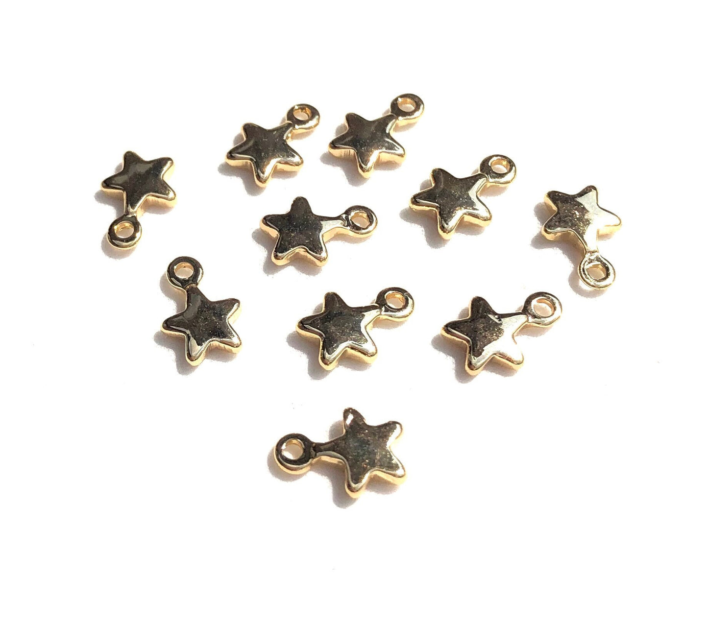 Mini star charm x 2, 18k gold plated