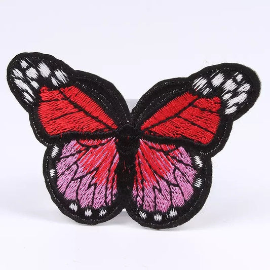 Red butterfly patch, iron on
