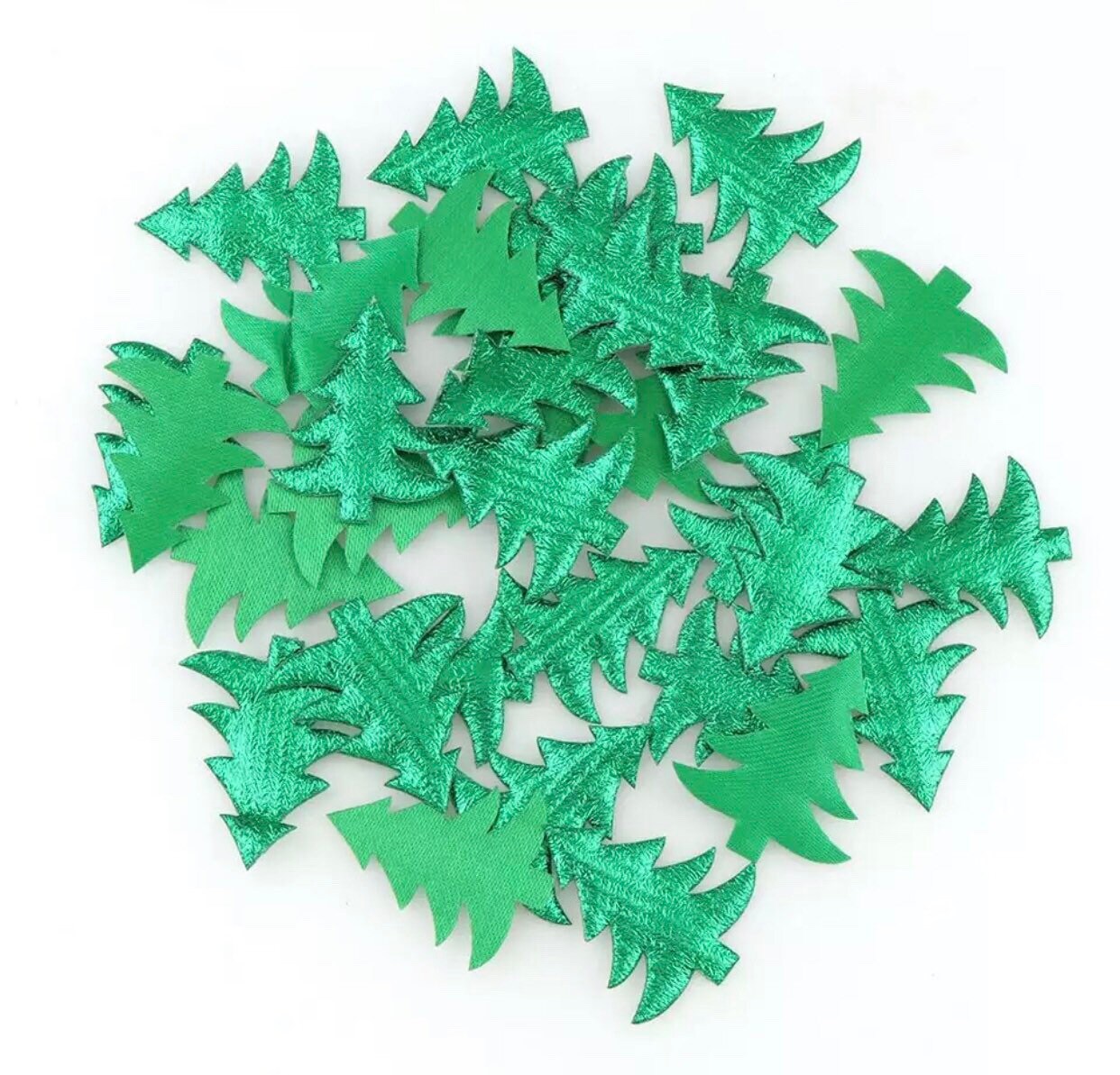 Green metallic tree embellishments