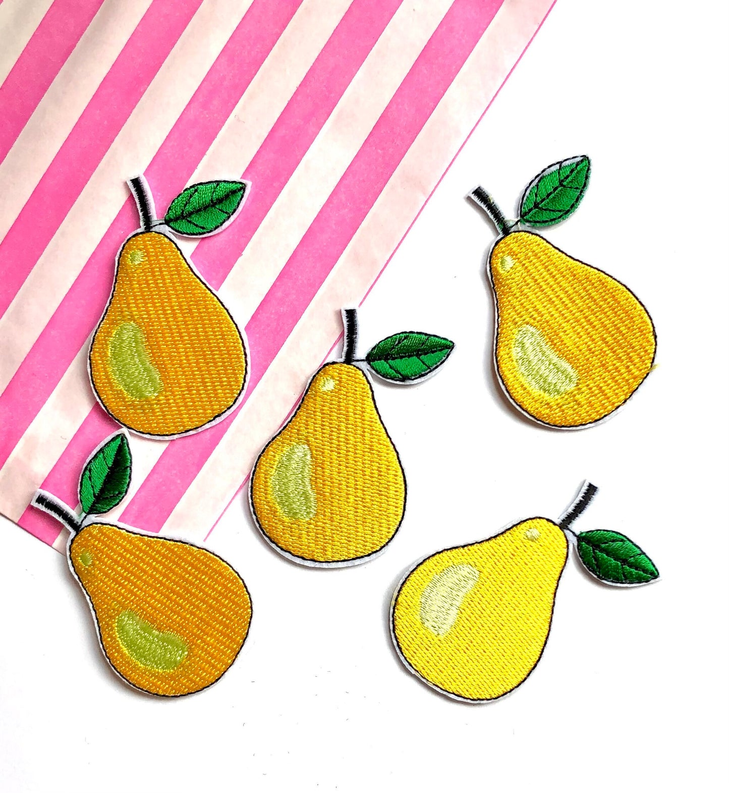 Pear iron on patch, 4cm