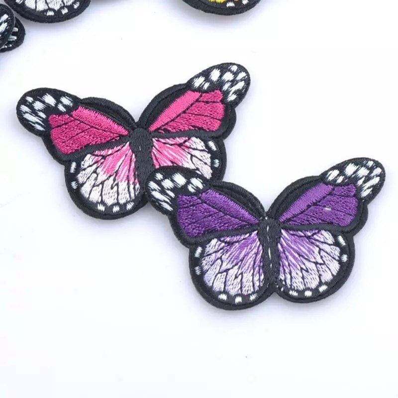 Purple 8cm iron on butterfly patch