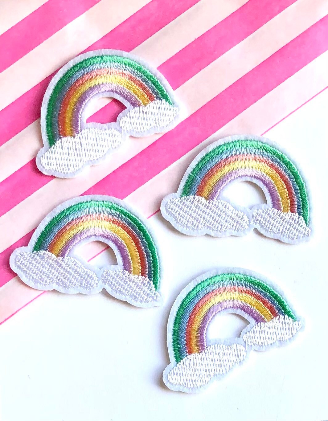 Pastel rainbow patch, iron on