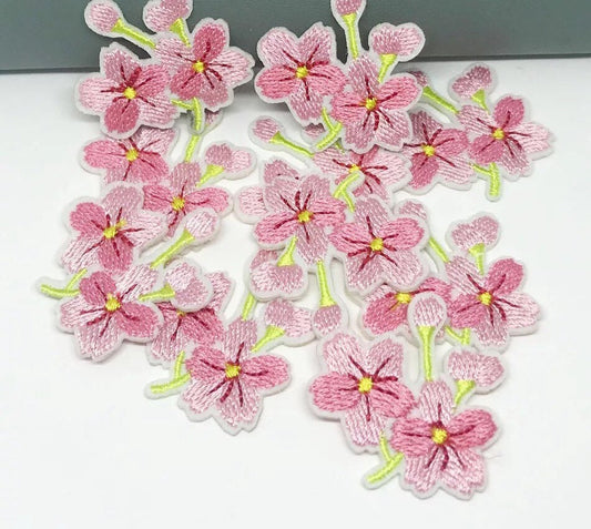 Pink Flower iron on patches