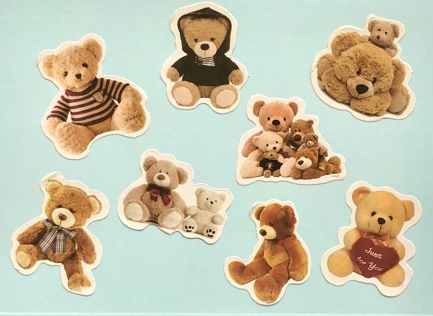 Teddy bear stickers, paper craft