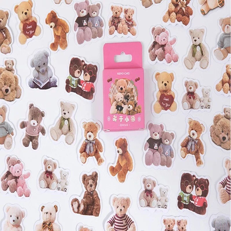 Teddy bear stickers, paper craft