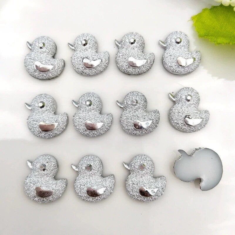 Duck rhinestone resin embellishments, 13mm