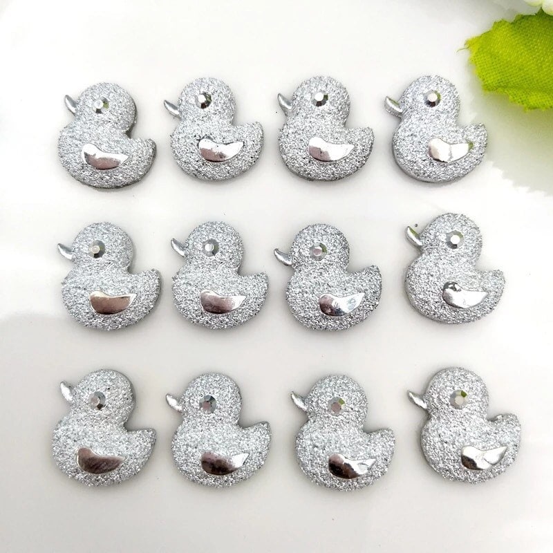 Duck rhinestone resin embellishments, 13mm