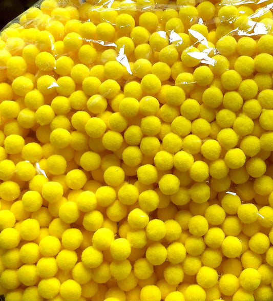 Pom Poms, yellow 10mm