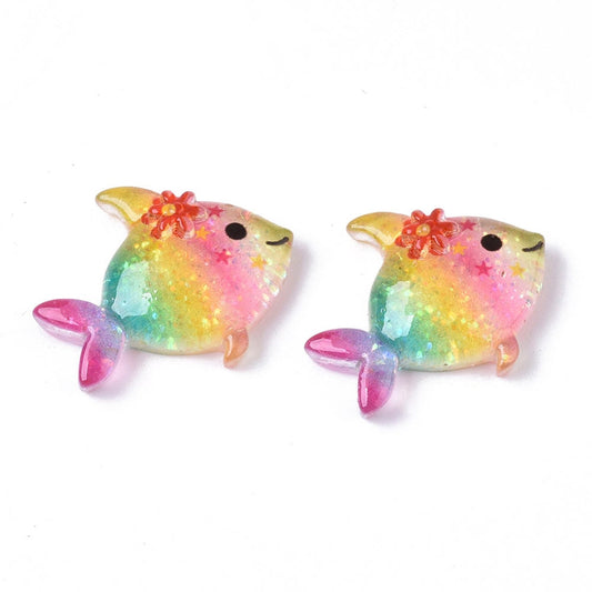 Fish resin embellishments, 23mm