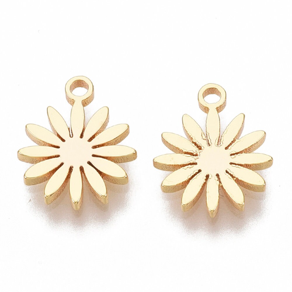 Sunflower charms 18k gold plated