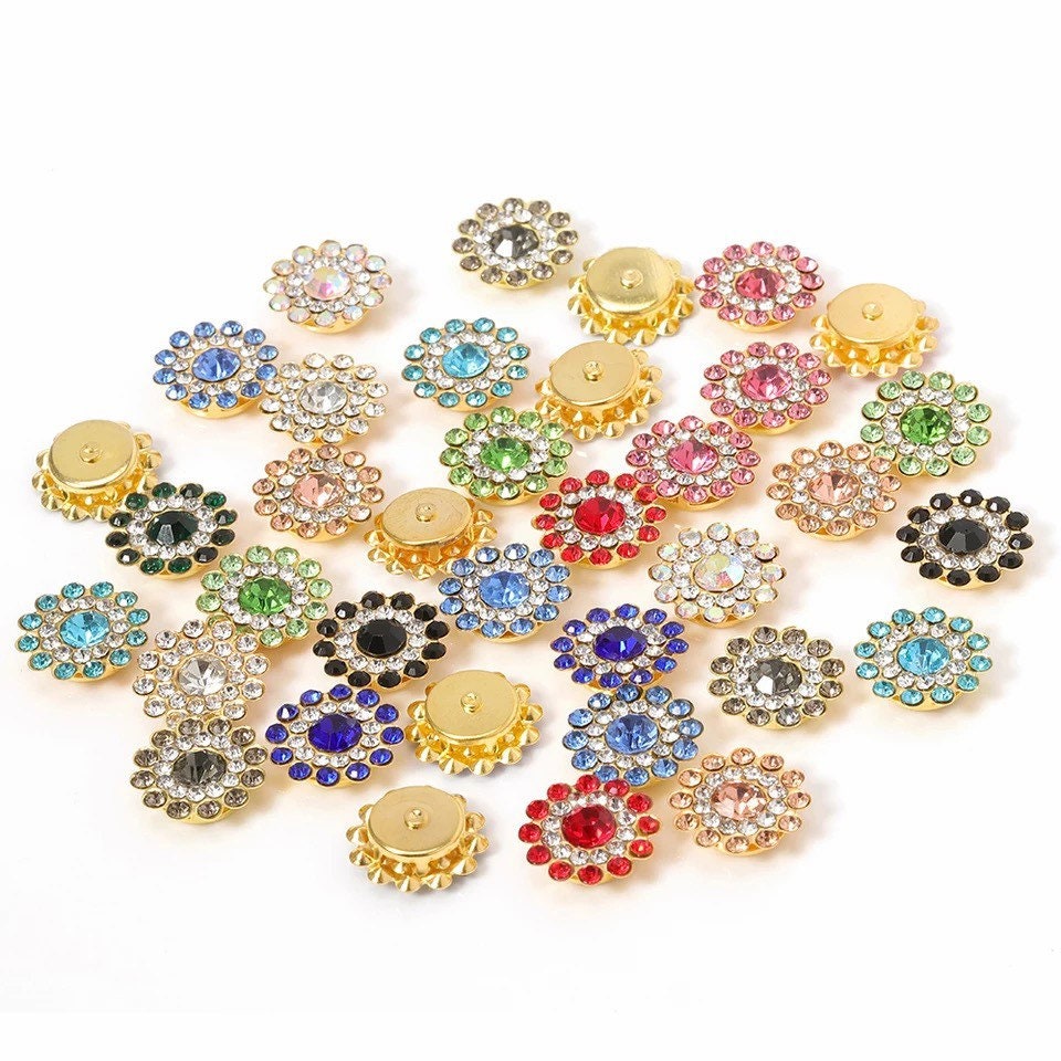 Round rhinestone effect cabochons, 14mm acrylic