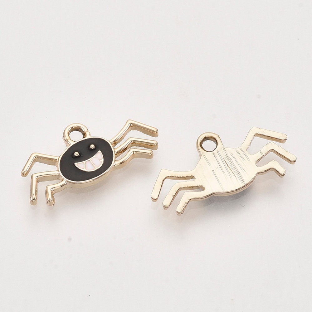 spider enamel charms, 22mm