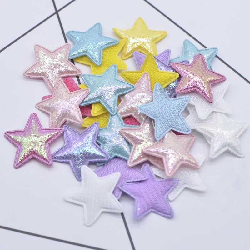 Star fabric metallic appliqués, padded fabric 25mm