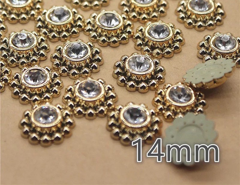 Round clear rhinestone cabochons 13mm