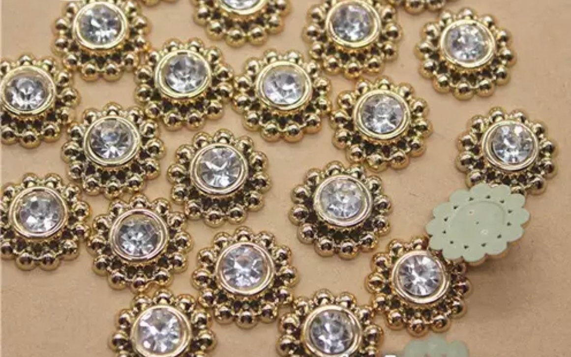 Round clear rhinestone cabochons 13mm