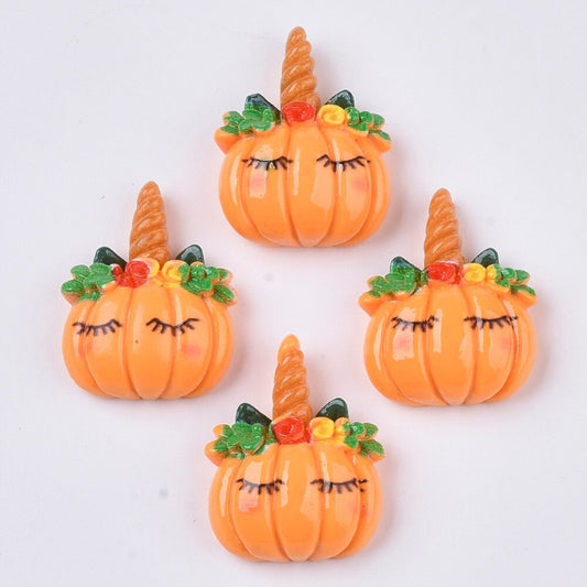 pumpkin resin embellishments, 22mm