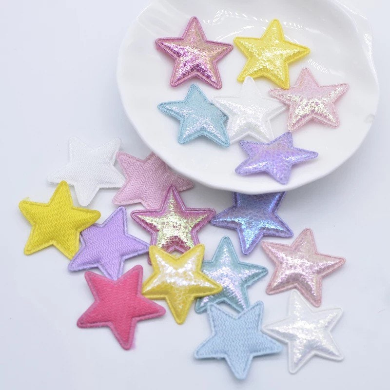 Star fabric metallic appliqués, padded fabric 25mm