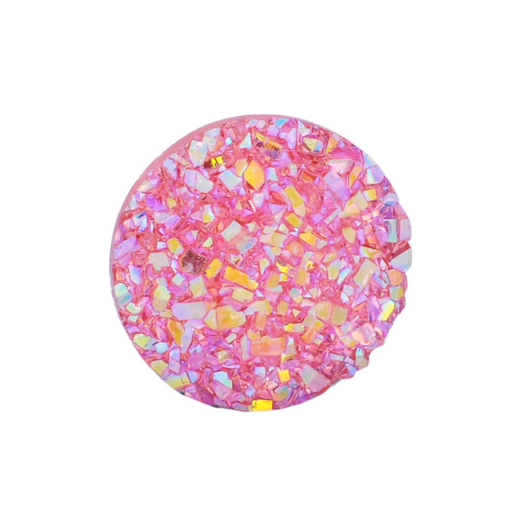 Round resin pink cabochon, 12mm