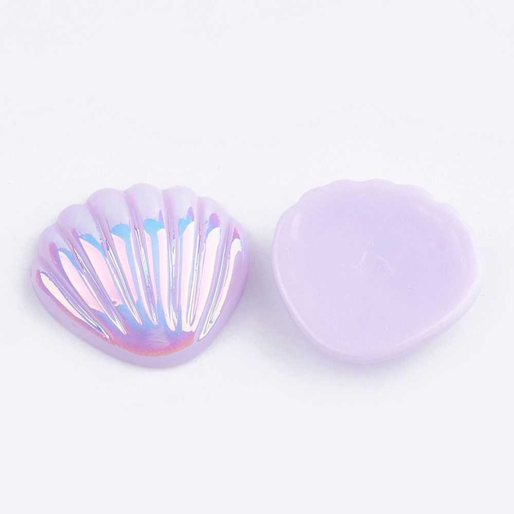 Seashell cabochons, purple 2cm