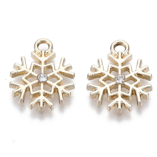 Gold Snowflake charms,