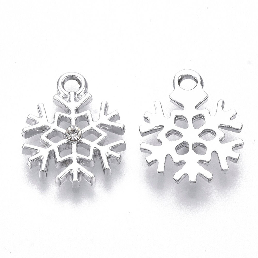 Silver Snowflake charms 16mm