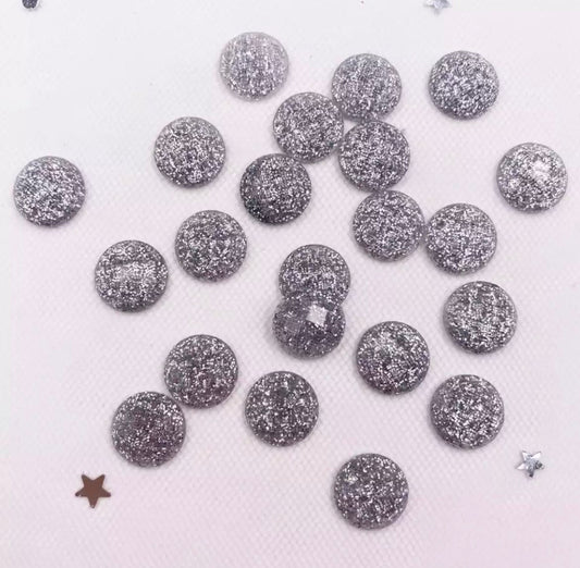 Silver round cabochon, 8mm