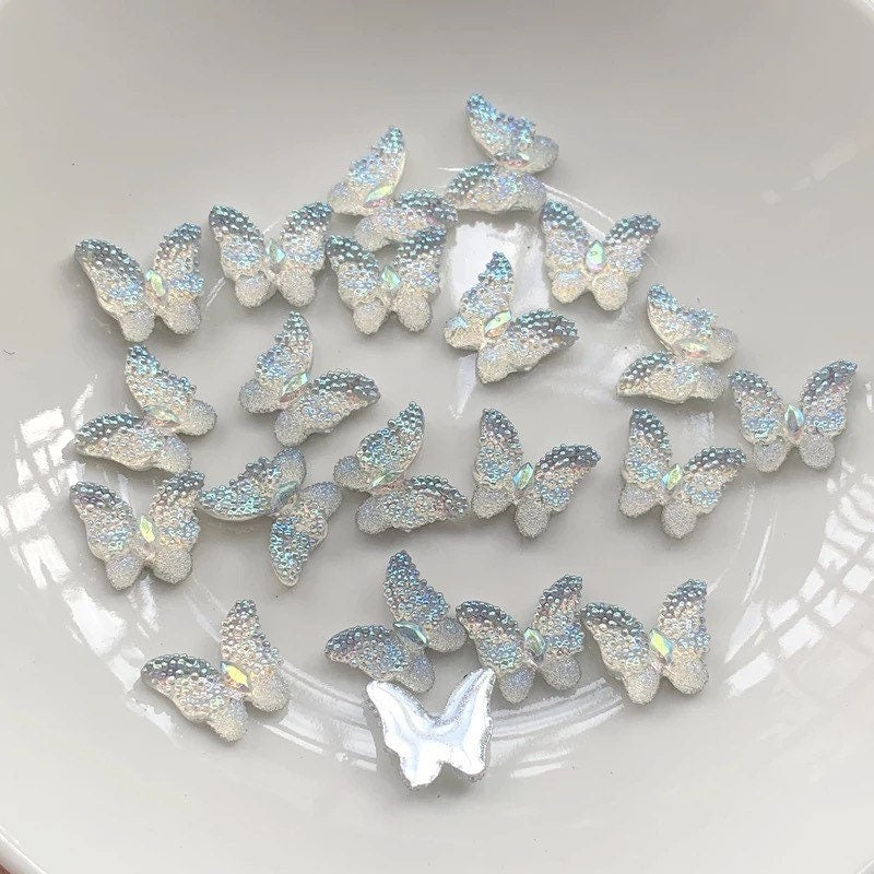 Clear resin butterfly cabochons