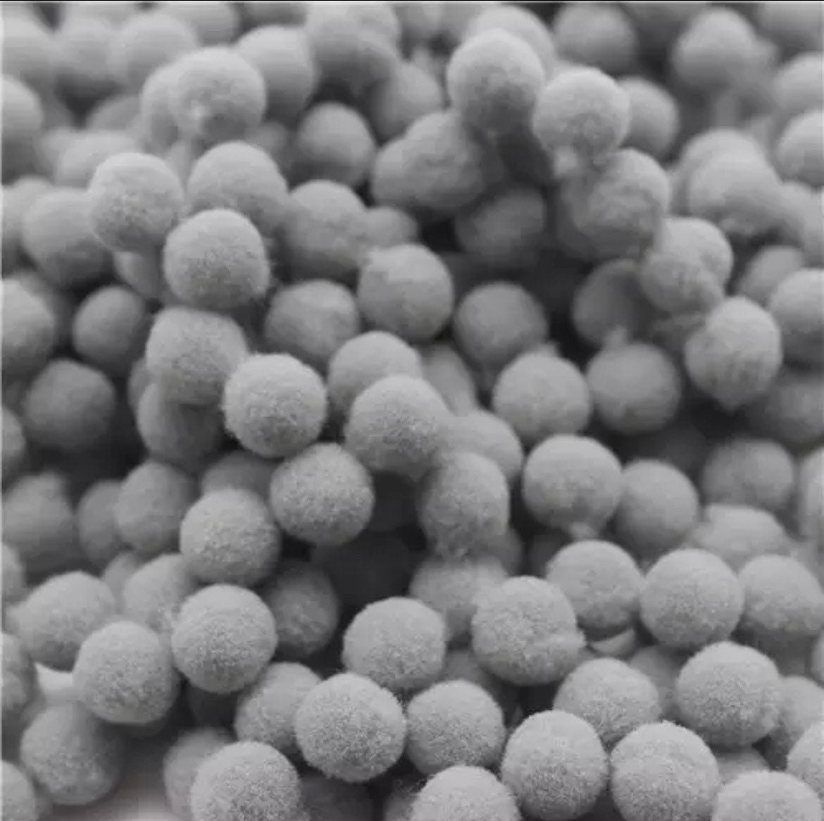 Pom Poms, grey mini pom poms, 10mm