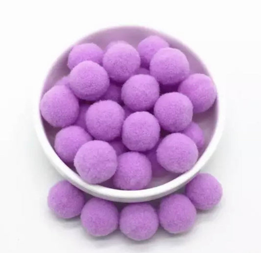 Pom Poms, purple/lilac 10mm