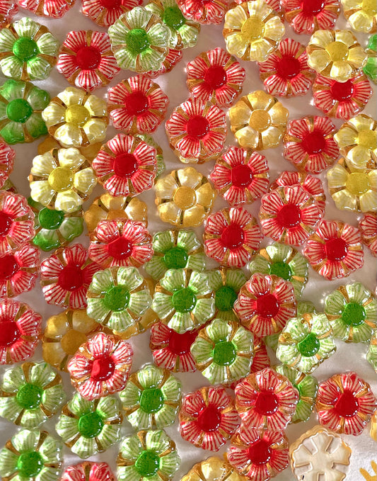 Flower embellishments, citrus mix