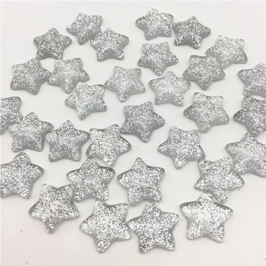 silver star cabochons, 16mm