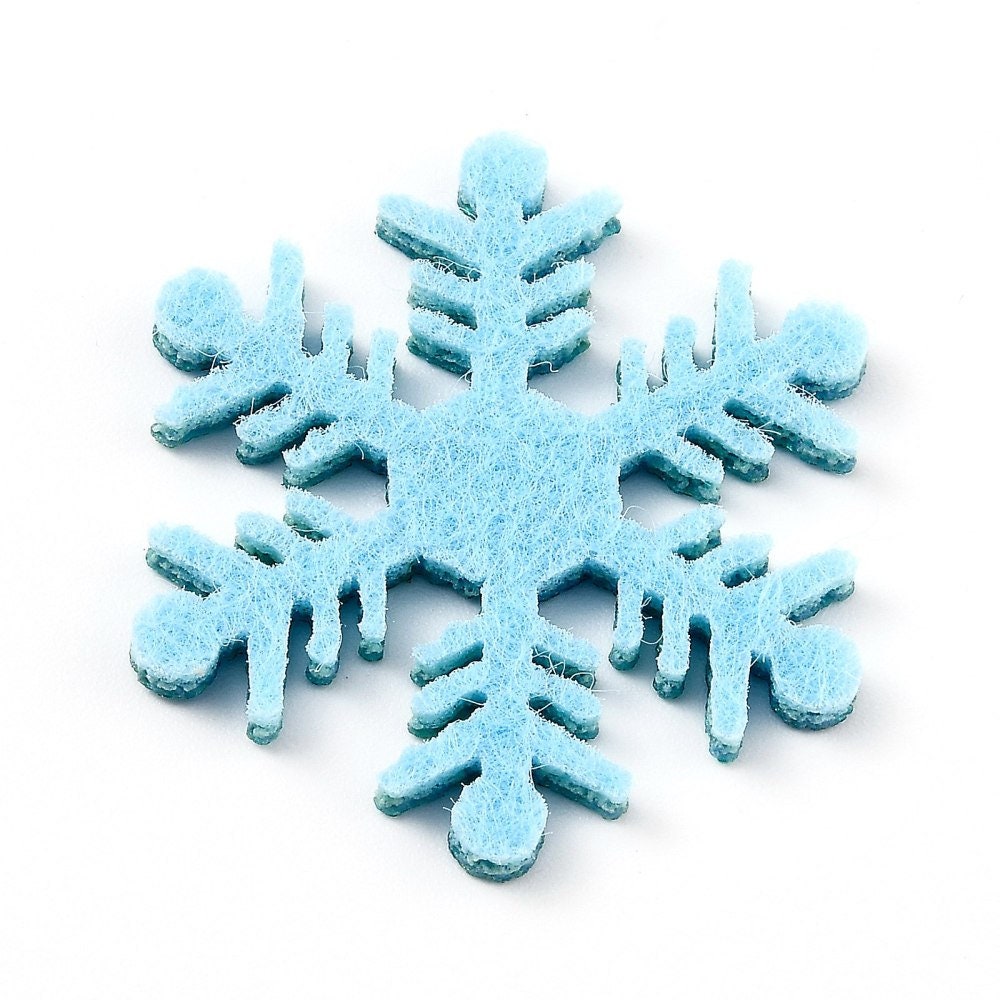 Felt blue snowflake shapes, 36mm