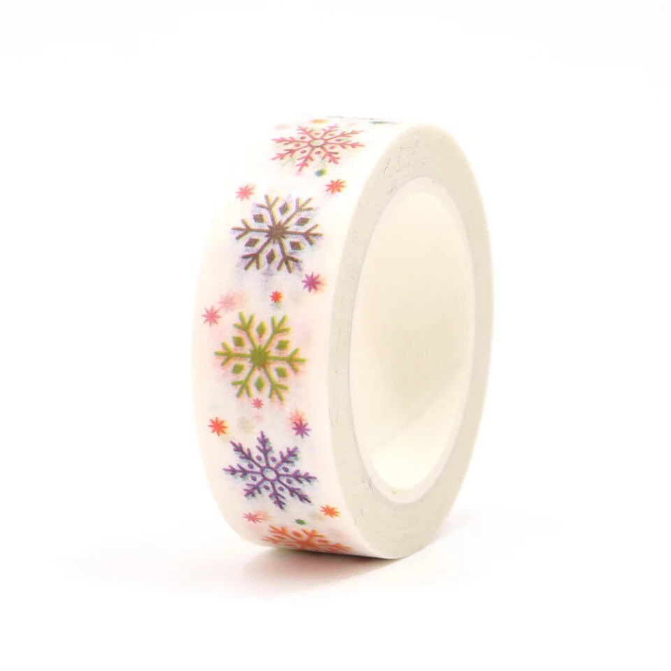 Snowflake washi tape, xmas tape, 10m