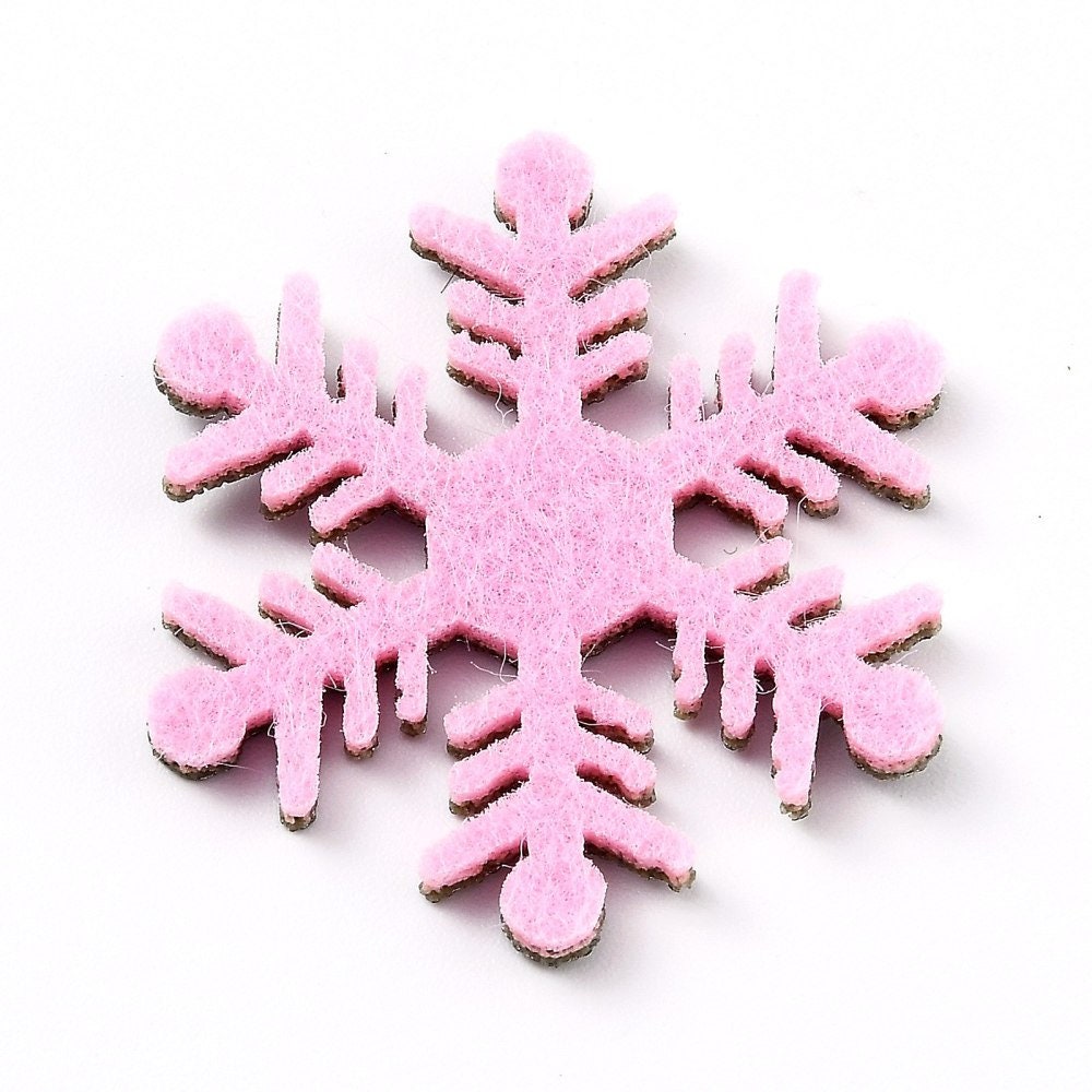 Felt silver snowflake shapes, 36mm